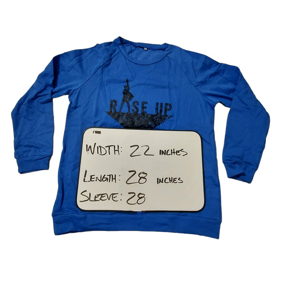 Hamilton Sweater Womens XL Rise Up Star Blue Pullover Crew Neck - Picture 4 of 4